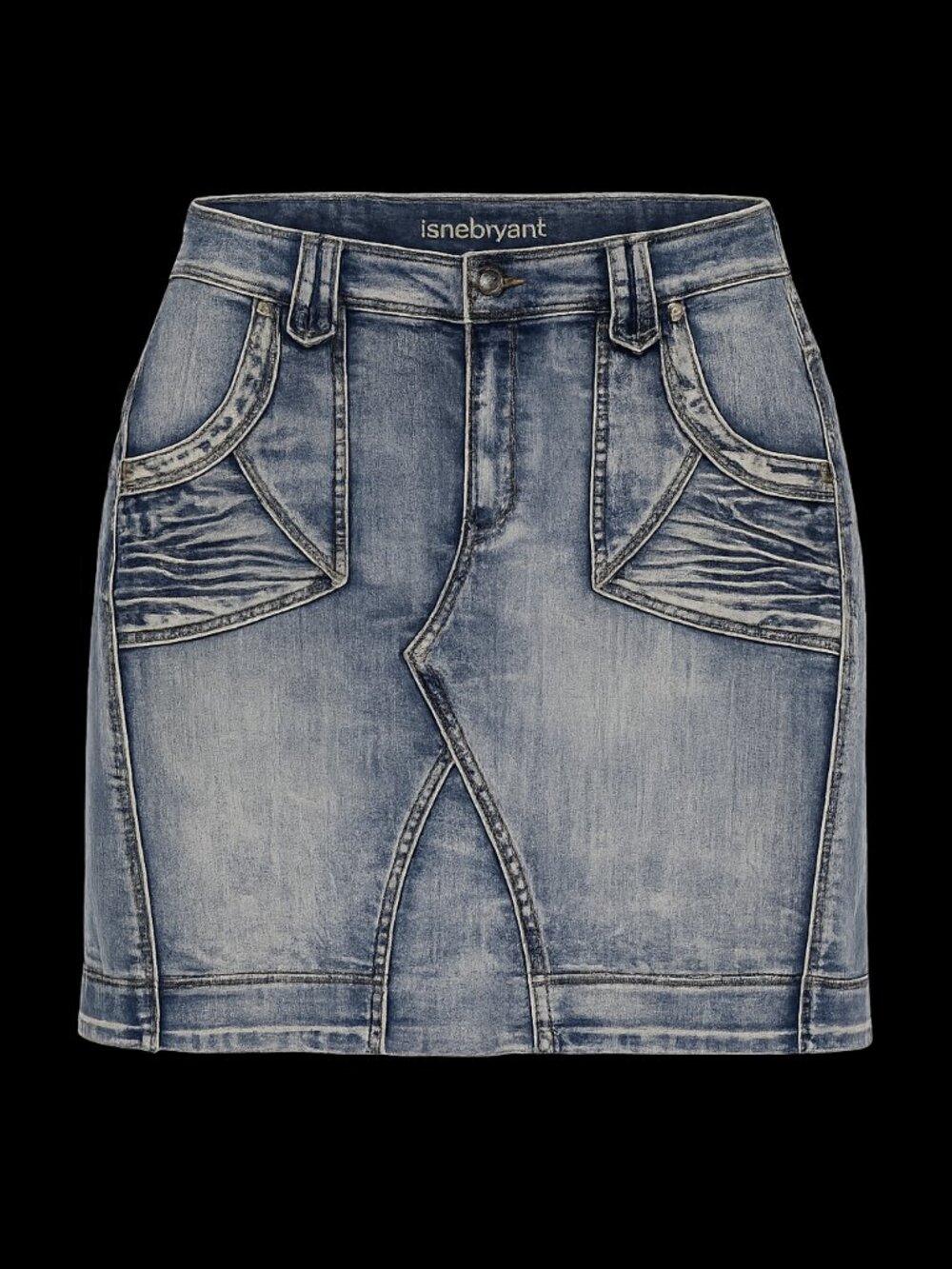 Lane Bryant Denim Mini Skirt Distressed Wash Stretch Jean Skirt Size 14 16 Plus
